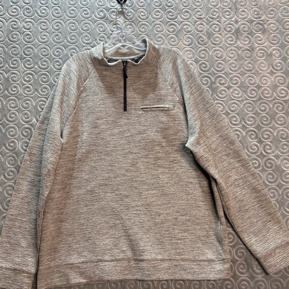 Marc Anthony Mens Gray Textured Quarter‎ Zip Pullover Sweatshirt Slim Fit XXL